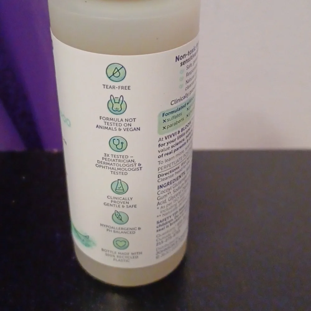 New Vivvi & Bloom 2-in-1 Baby Wash & Shampoo Cleansing Gel 2 fl oz.
